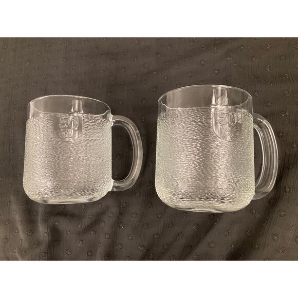 Iittala Krouvi 50 cl Oiva Troika Finland Beer Mug Textured Glass Set of 2 *Read* - Picture 1 of 10